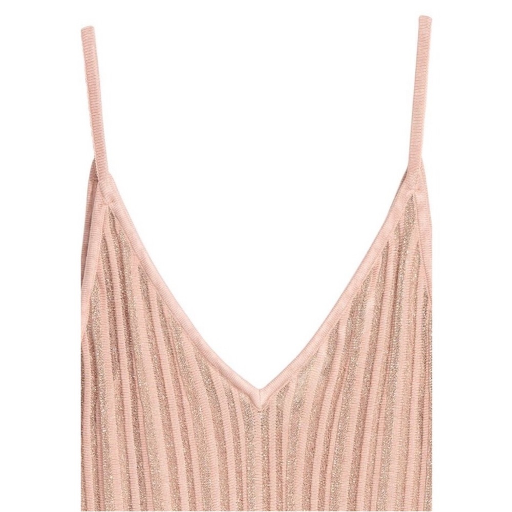 🆕 H&M Glittery Pink Midi Slip Dress - Picture 2 of 4